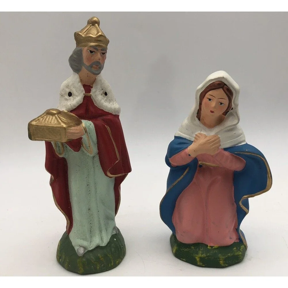 Vintage Misc Lot of 4 Nativity Figures Mary Wiseman 2 Lamb Japan ￼read